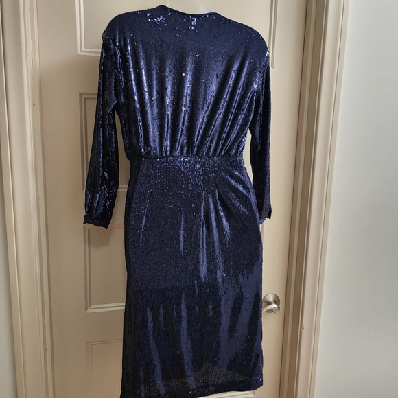 Anthropologie Twist Front Sequin Cocktail Dress - Picture 8 of 16